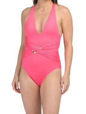 TRINA TURK Monaco Wrap One-piece Swimsuit With Hardware Detail